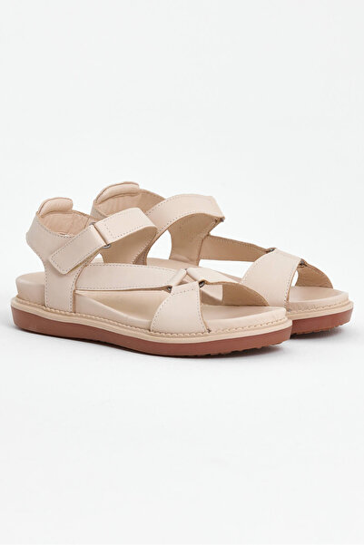 Venüs Kadın Comfort %100 Deri Sandalet Bej 202064Y