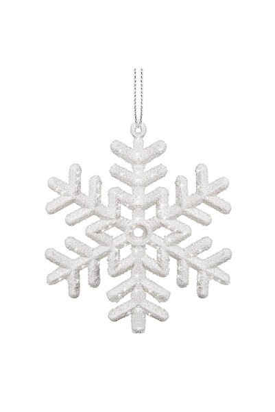 OEM Decoratiune brad fulg de zapada, set 3 bucati, 8cm, alb