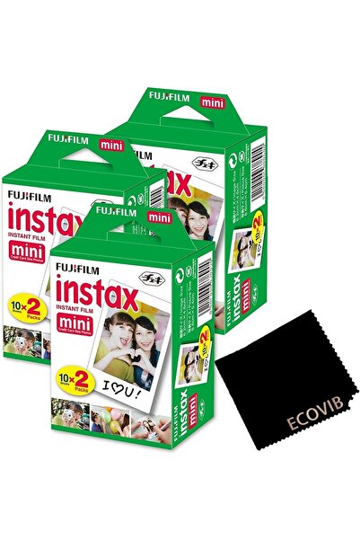 Fujifilm فيلم فوري Instax Mini (3 عبوات مزدوجة، إجمالي 60 صورة)