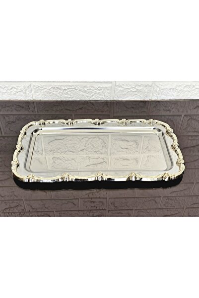 atabey home Single 1-Piece Full Silver Baton Presentation Tray