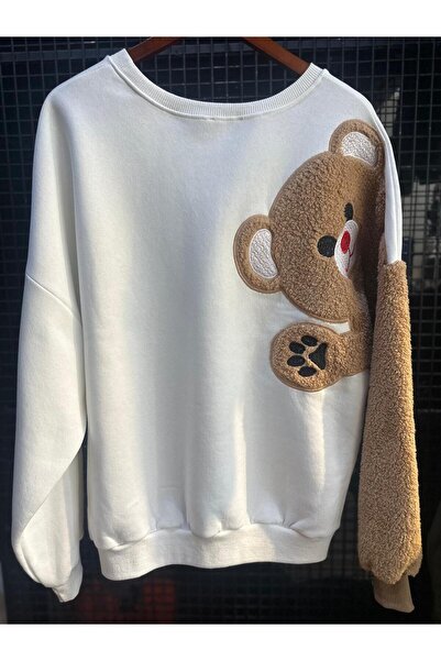 MODA Peluş Kol Tasarımlı Sweatshirt