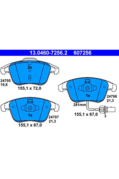 Ate Set Placute Frana Frana Disc Audi A4 Allroad B8/A4 B8/A5