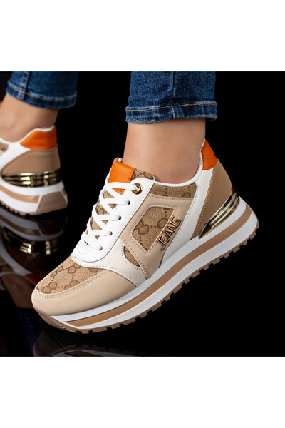 Modlet.ro Women's beige sneakers MOD08640