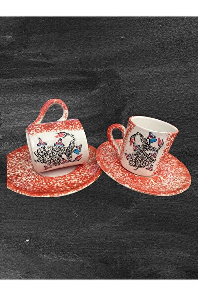 hepsi bir arada sepet Fiincan Mevlana Patterned Handmade Coffee Cup for 2 People
