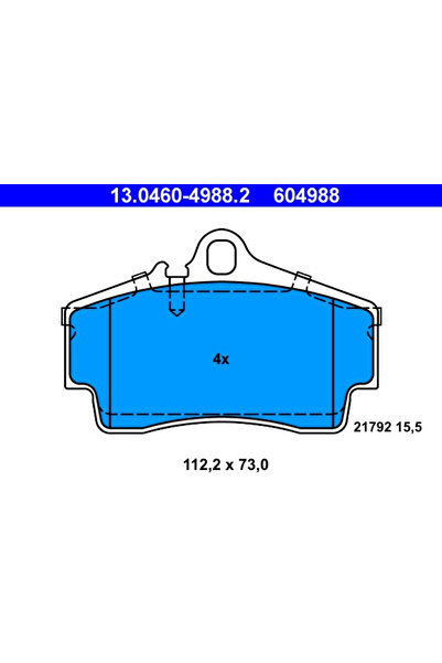 Ate Set Placute Frana Frana Disc Porsche 911/Boxster/Cayman