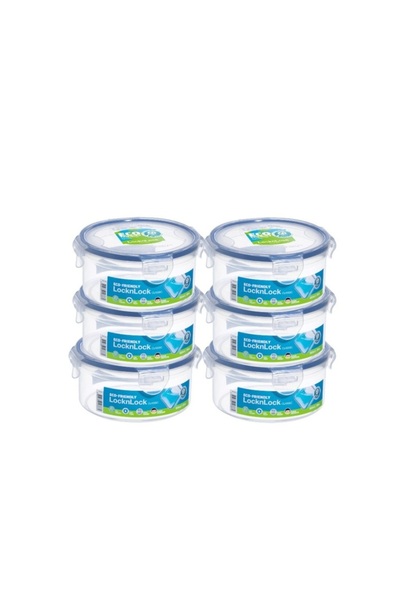 locknlock حاوية طعام مستديرة سعة 600 مل (عبوة من 6 قطع)