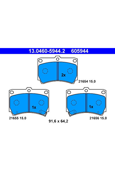 Ate Комплект накладки за дискови спирачки Kia Avella/Rio 1 Mazda 121 2/323 C ...