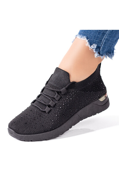 Modlet.ro Women's black sneakers with metallic details MOD08523