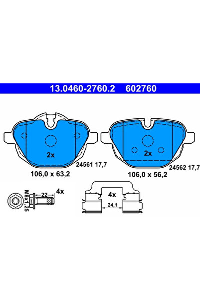 Ate Set Placute Frana Frana Disc Bmw 5/X3/Z4 Roadster 2009-2023