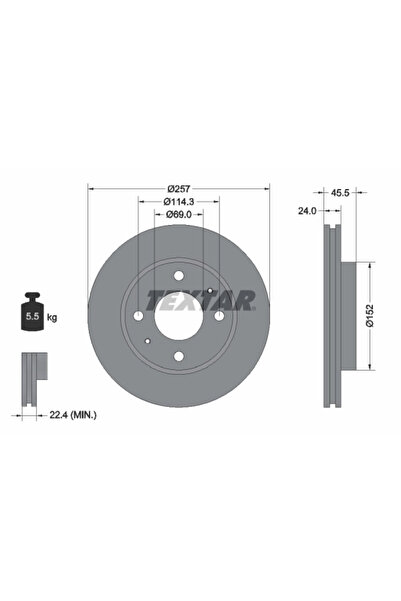 TEXTAR Спирачен диск Hyundai Coupe 1/Elantra 3/Lantra 2 Hyundai (Пекин) Elantra