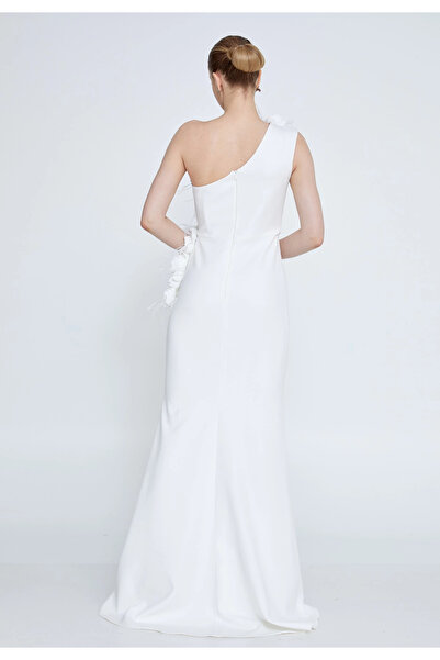 1way White one-shoulder evening dress