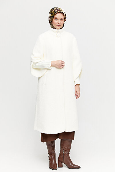 Setrms Yüksek Yakalı Lale Kol Uzun Kaban