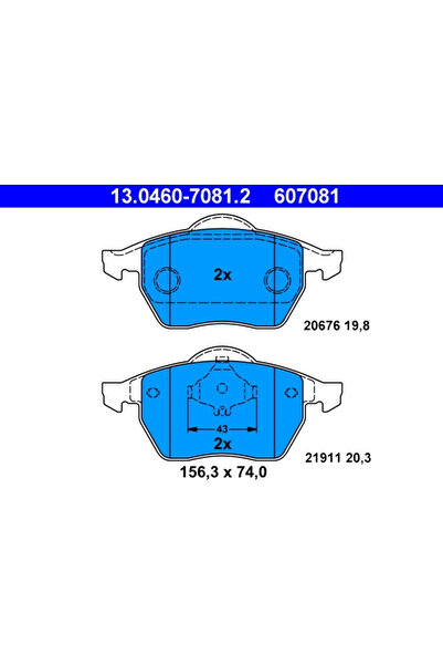 Ate Set Placute Frana Frana Disc Audi A3/Tt Seat Toledo 2