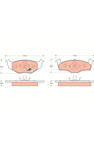 TRW Set Placute Frana Frana Disc Seat Cordoba/Ibiza 2/Toledo 1 Vw Golf 3/Polo...