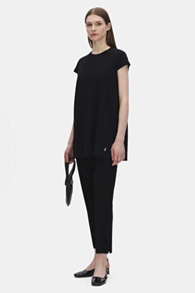 MISS DALIDA Dar Paça Triko Siyah Pantolon