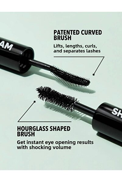 Shiglam 2-in-1 Waterproof Mascara for Thickening and Lengthening Eyelashes by Sheglam - Black