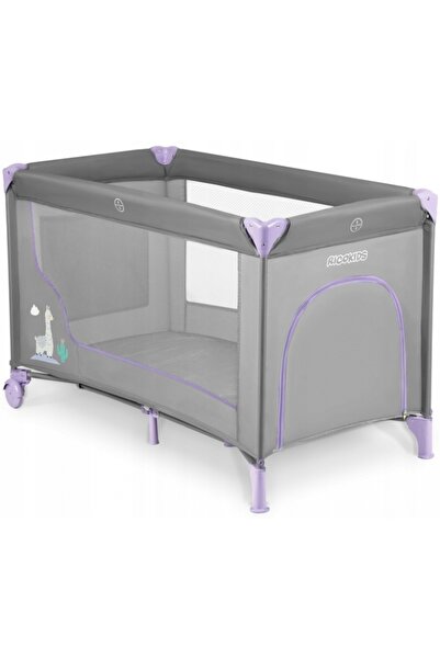 Ricokids Ricokids single-level folding cot for children, compact folding, zippered access door, wheels with brakes