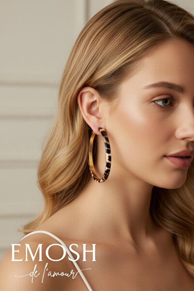 EMOSH de Lamour أقراط دائرية فاخرة على شكل الفهد - موديل زارا