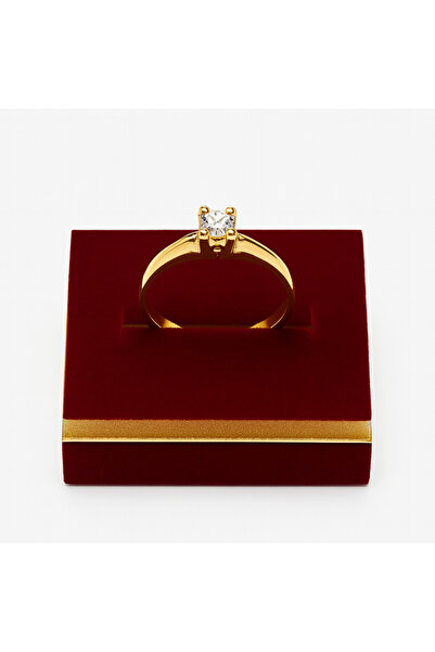 Bittox خاتم كلاسيكي لامع من طراز سوليتير باللونين الذهبي والفضي - مظهر متألق ...