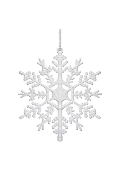 SERSIMO Snowflake Christmas tree decoration, set of 3 pieces, 12cm, white