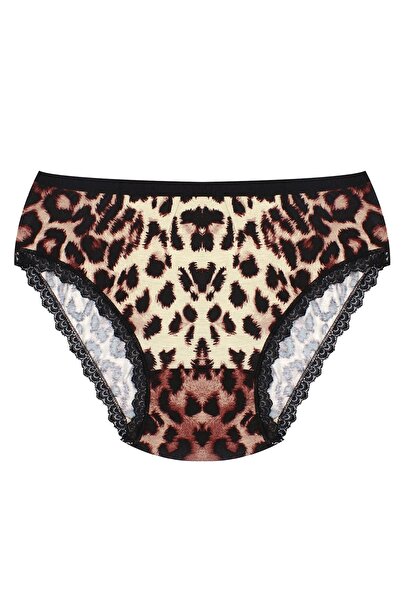 Öts Kadın Külot 3'lü Leoparlı (%90 Viskon - %10 Elastan)