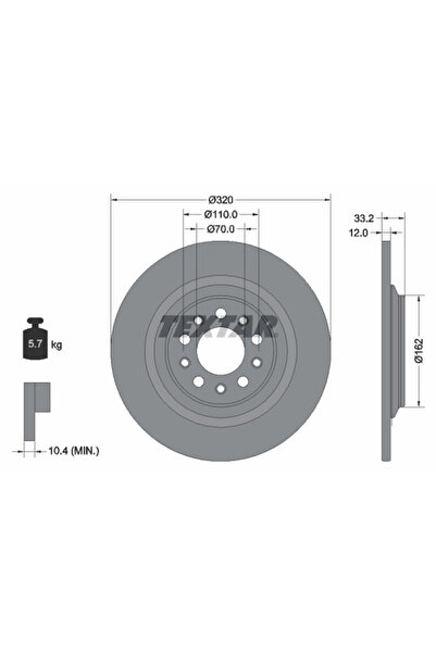 TEXTAR Disc Frana Jeep Cherokee Jeep (Gac Fca) Cherokee