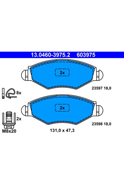 Ate Set Placute Frana Frana Disc Peugeot 206/207/306 1993-2013