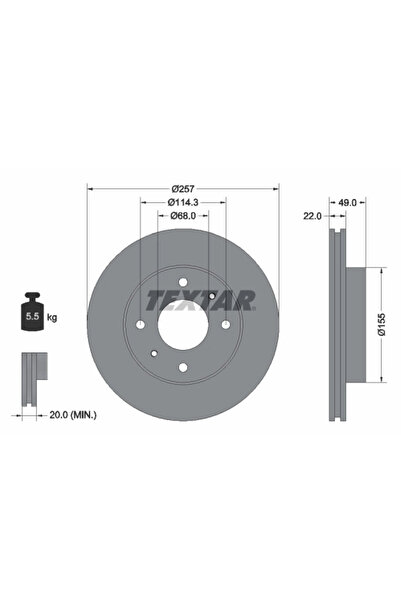 TEXTAR Disc Frana Infiniti G20 Nissan 200SX/Almera 2/Almera Classic