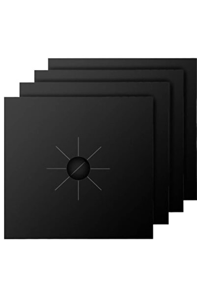 OEM Set de 4 folii de protecție pentru aragaz din teflon detașabile, negre