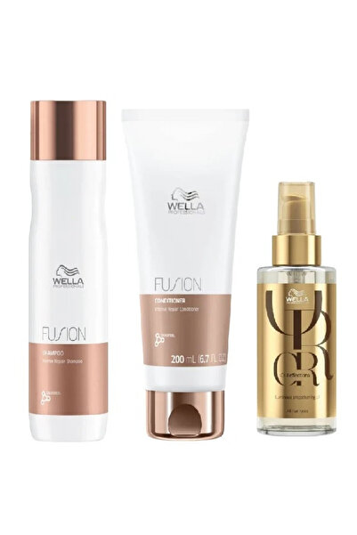 Wella Professionals Set Fusion Intensive Repair, Șampon 250 ml + Balsam 200 ml + Ulei 30 ml