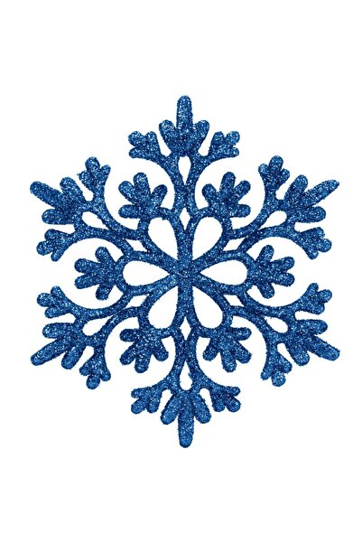 OEM Decoratiune brad fulg de zapada, set 12 bucati, 10cm, albastru