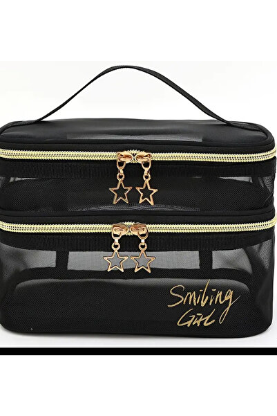 Marmara Transparent Mesh Double-Layer Small Makeup Bag – Order and Elegance in One