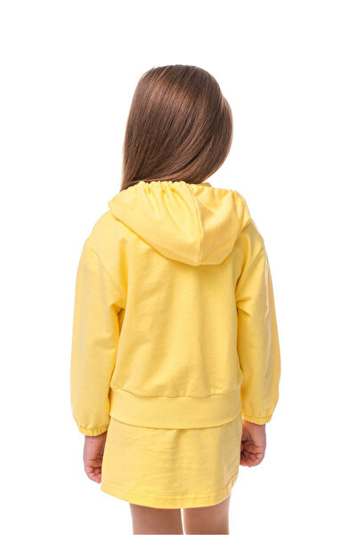 SOLLUXE MAIRI - Cotton Hoodie with Zipper and Pockets, Yellow, 110