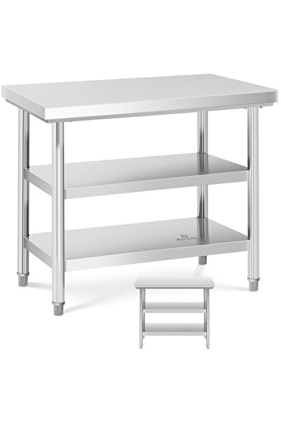 Other Stainless steel worktop table with 2 shelves 100x70cm