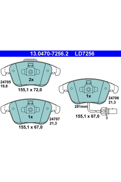 Ate Set Placute Frana Frana Disc Audi A4 Allroad B8/A4 B8/A5