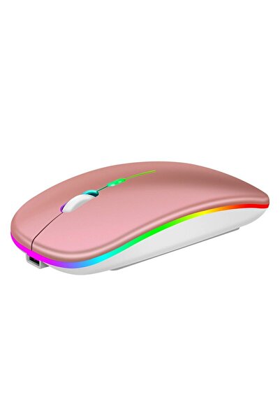 Aptel Mouse wireless, subțire, LED multicolor, roz, 11x 6×2.5 cm