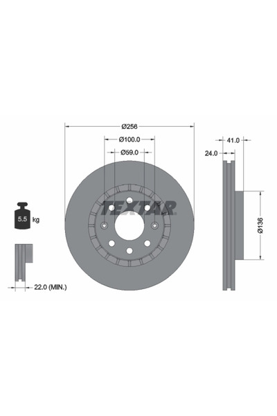 TEXTAR Disc Frana Chevrolet Aveo Chevrolet (Sgm) Sail
