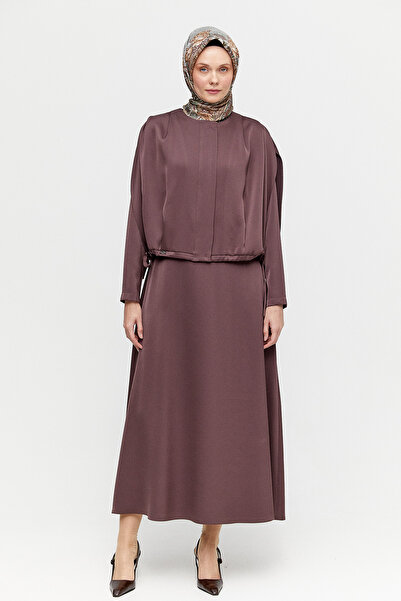 Setrms Yelekli Elbise Saten İkili Takım