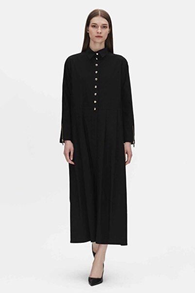 MISS DALIDA Gömlek Yaka Düğmeli Siyah Kap
