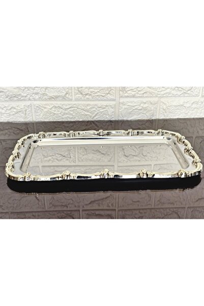 atabey home Single 1-Piece Full Silver Baton Presentation Tray