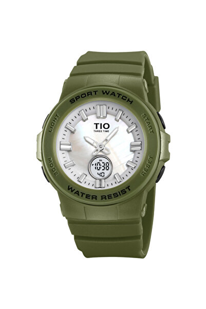 Tio Ceas pentru copii 2076 Digital Quartz Analogic Silicon Verde Militar
