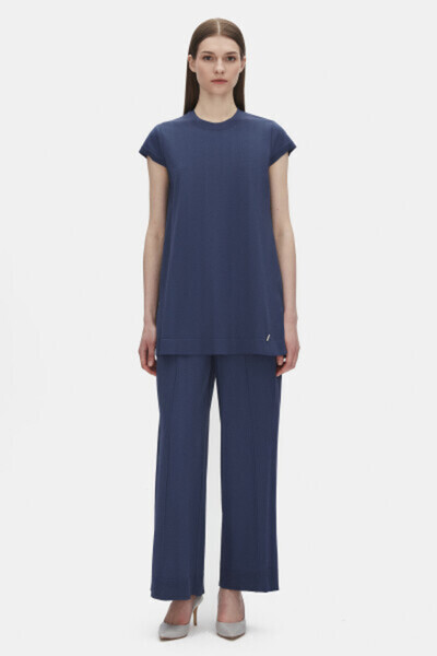 MISS DALIDA Kolsuz Basic Triko Lacivert Tunik