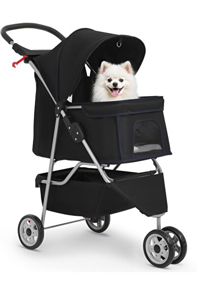 Kölln Katlanabilir Siyah Evcil Hayvan Arabası Fileli, Nefes Alabilir Kedi ve ...