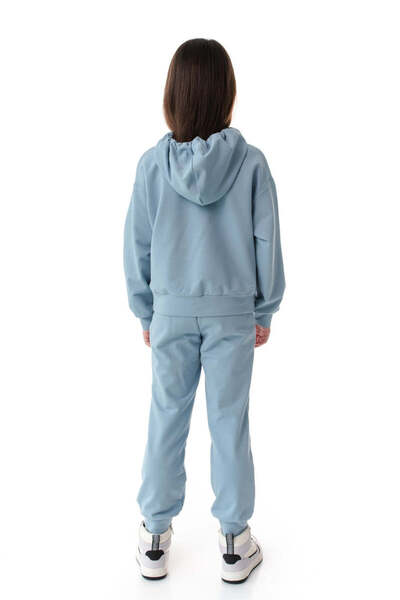 SOLLUXE JOYNIA - Trening din bumbac premium cu hanorac și pantaloni, albastru, 116