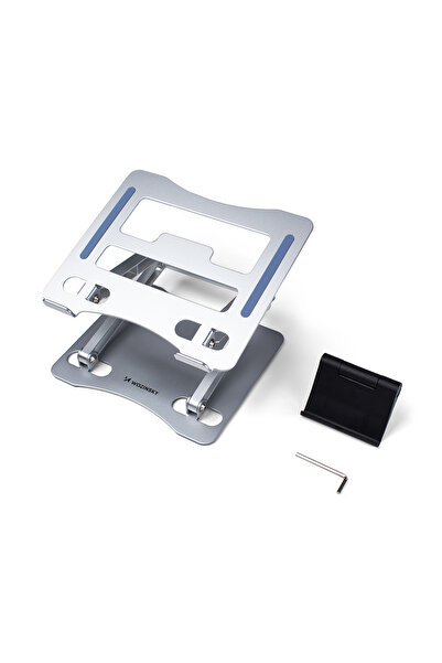 Other SET: Suport laptop din aluminiu + suport smartphone - argintiu