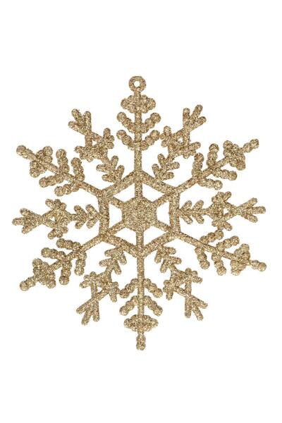 SERSIMO Decorațiune pentru brad de Crăciun în formă de fulg de zăpadă, set de 3 bucăți, 12 cm, auriu