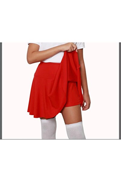 Terry KIRMIZI ŞORT ETEK