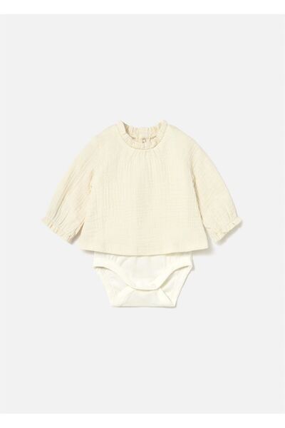 MAYORAL Baby Girl Muslin Jumpsuit Cream 2723