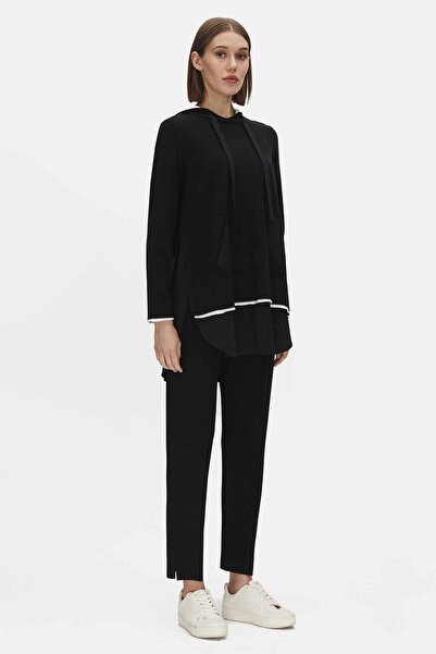 MISS DALIDA Kapüşonlu Triko Siyah Tunik