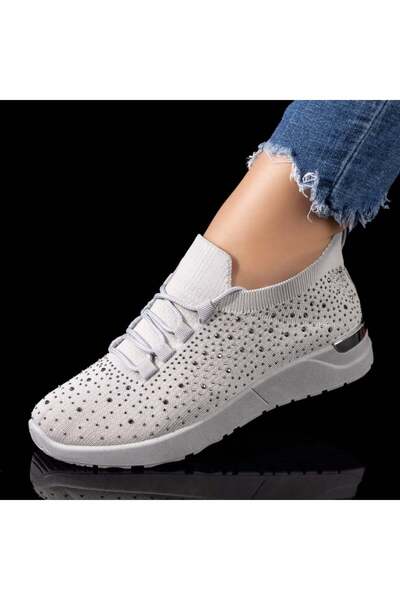 Modlet.ro Women's grey sneakers with metallic details MOD08523